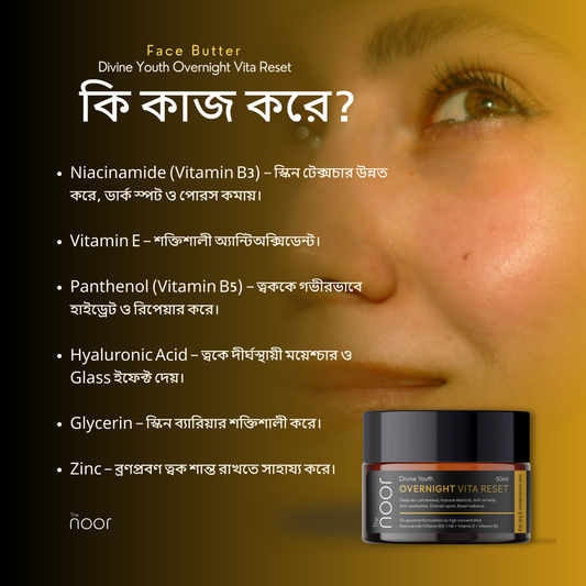 Face Butter - Divine Youth | Overnight Vita Reset | Niacinamide + Hyaluronic Acid + Vitamin E + Vitamin B5