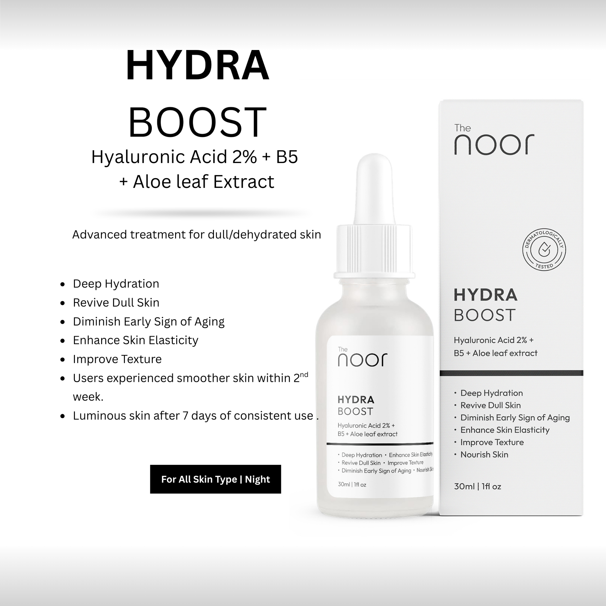 Hydra Boost |  Hyaluronic Acid 2% + B5 + Aloe leaf extract| 30ml