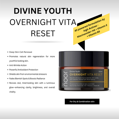 Divine Youth | Overnight Vita Reset | high concentrated Niacinamide(Vitamin B3)+ HA + Vitamin E + Vitamin B5