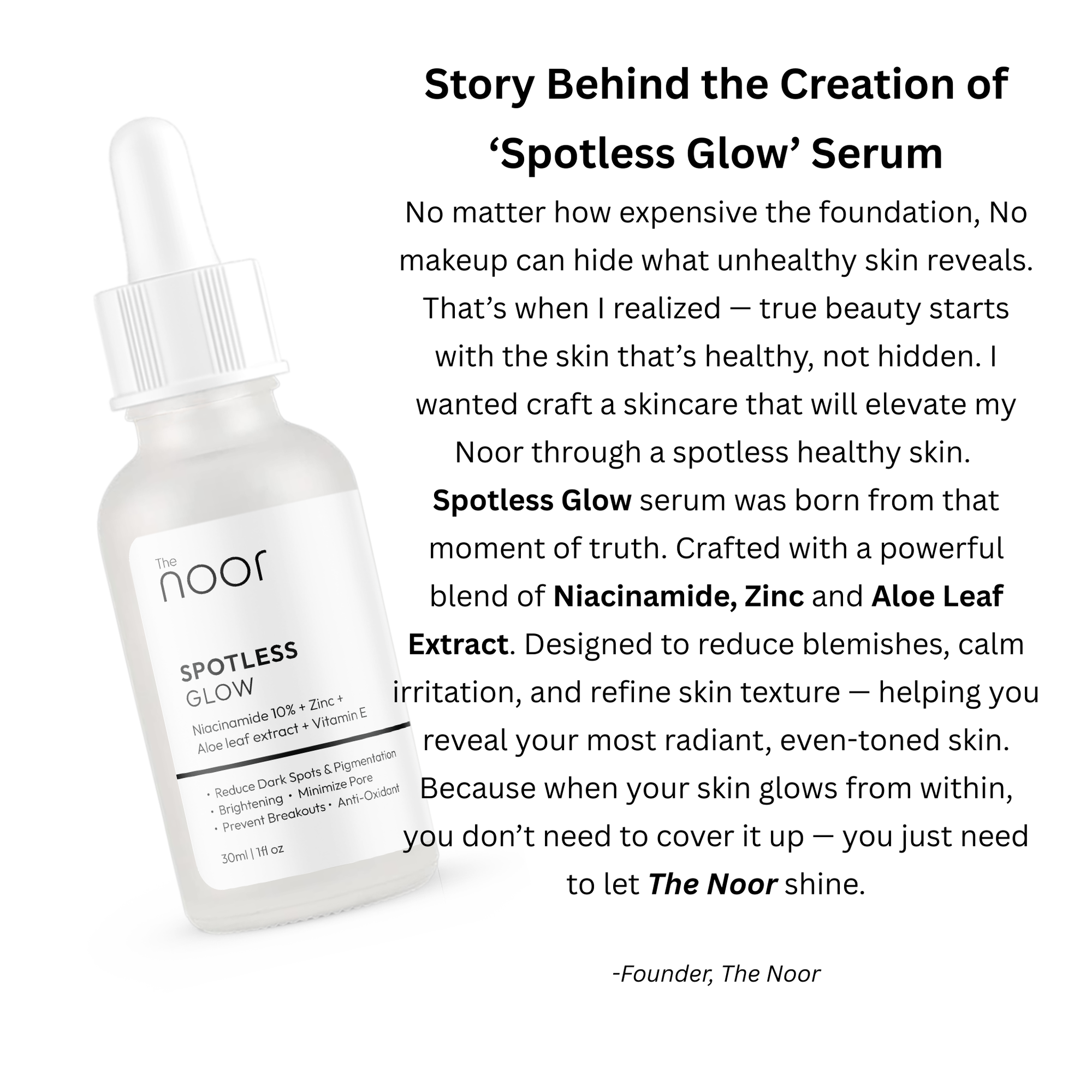 Spotless Glow | Niacinamide 10%+  Zinc + Aloe leaf extract + Vitamin E  | 30ml