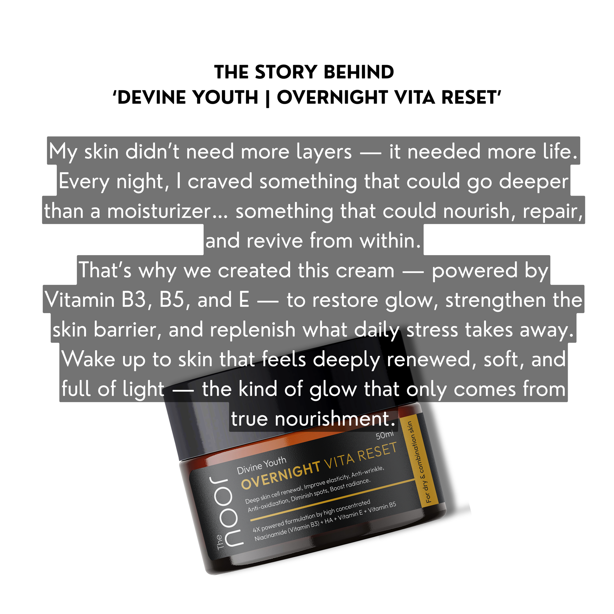 Face Butter - Divine Youth | Overnight Vita Reset | High concentrated Niacinamide(Vitamin B3)+ HA + Vitamin E + Vitamin B5