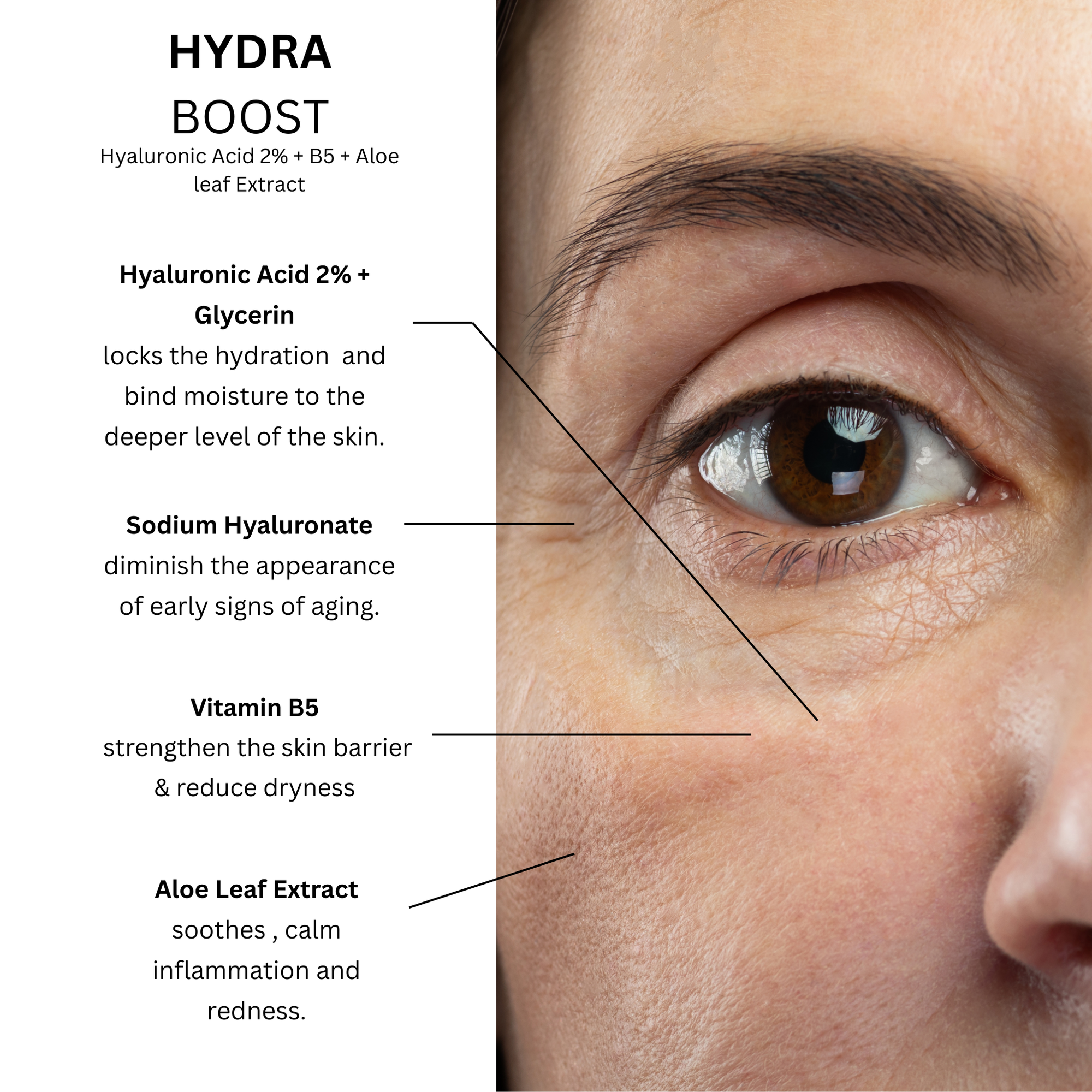 Hydra Boost |  Hyaluronic Acid 2% + B5 + Aloe leaf extract| 30ml
