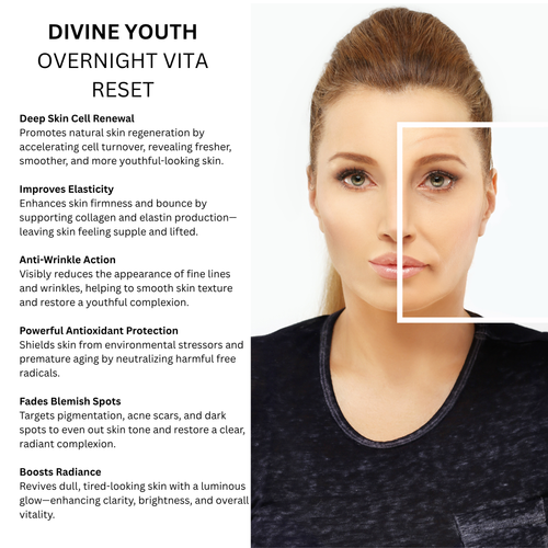 Divine Youth | Overnight Vita Reset | high concentrated Niacinamide(Vitamin B3)+ HA + Vitamin E + Vitamin B5