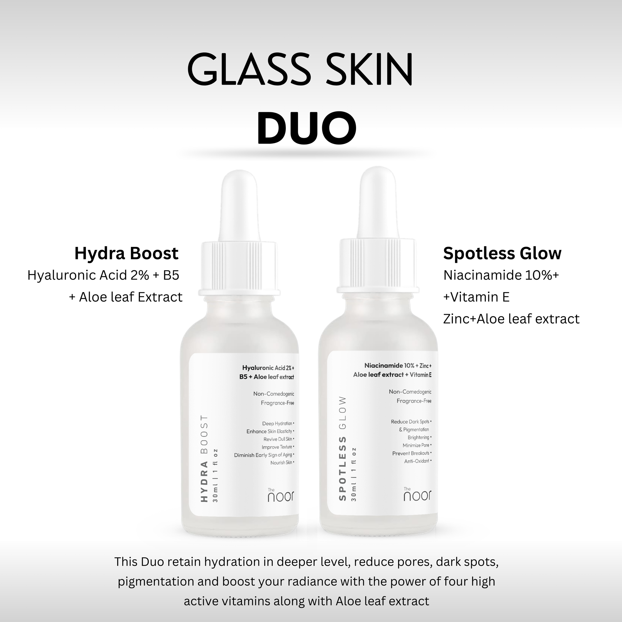 Glass Skin Duo: Spotless Glow + Hydra Boost [60ml Combo]