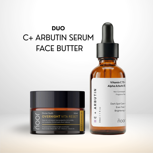 Combo: Vitamin C + Alpha Arbutin(Serum) and Divine Youth Overnight Vita Reset(Face Butter)