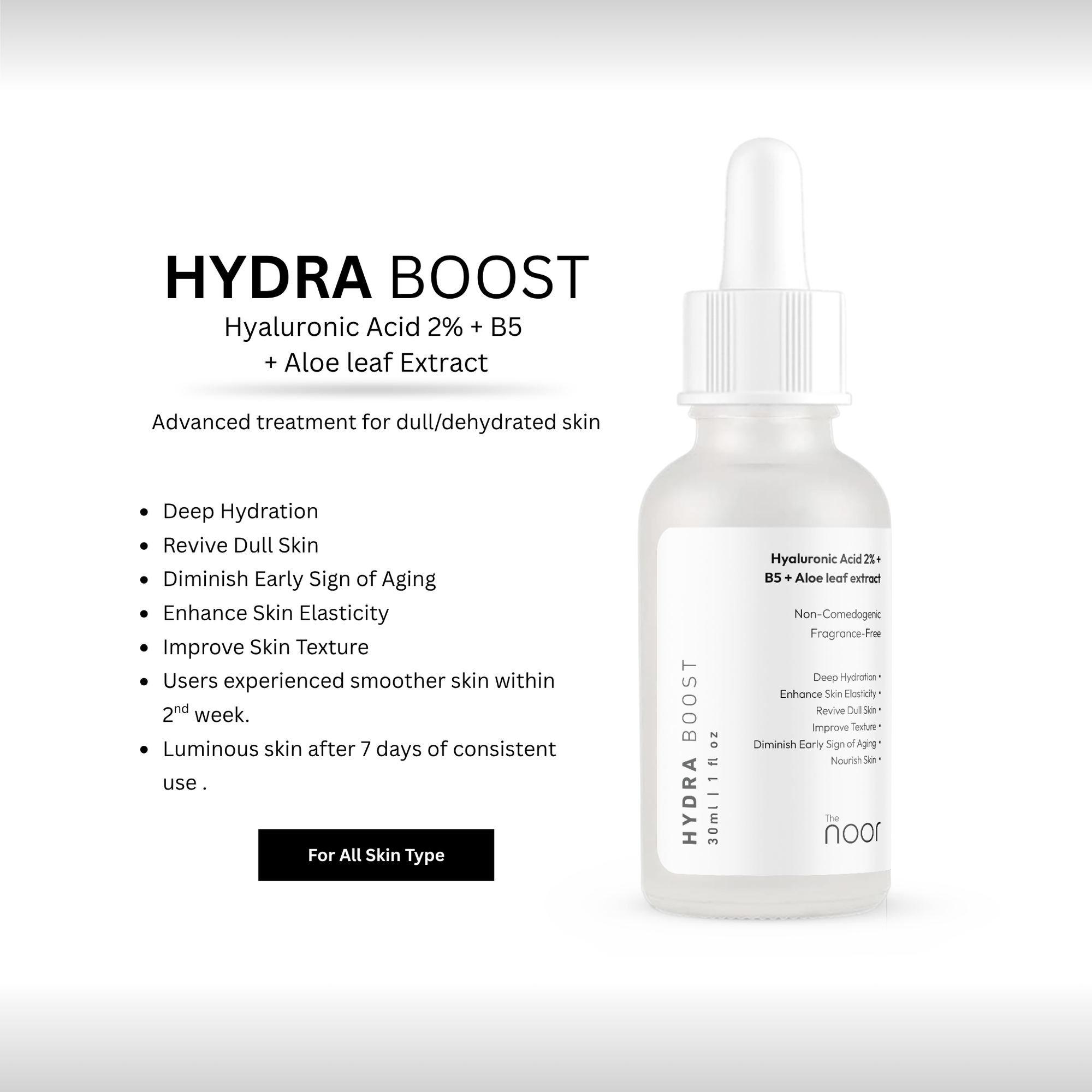 Hydra Boost |  Hyaluronic Acid 2% + B5 + Aloe leaf extract| 30ml